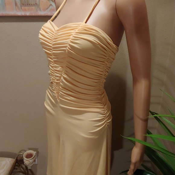 VICTORIA'S SECRET RUCKED HALTER HI-LO DRESS - Picture 3 of 5